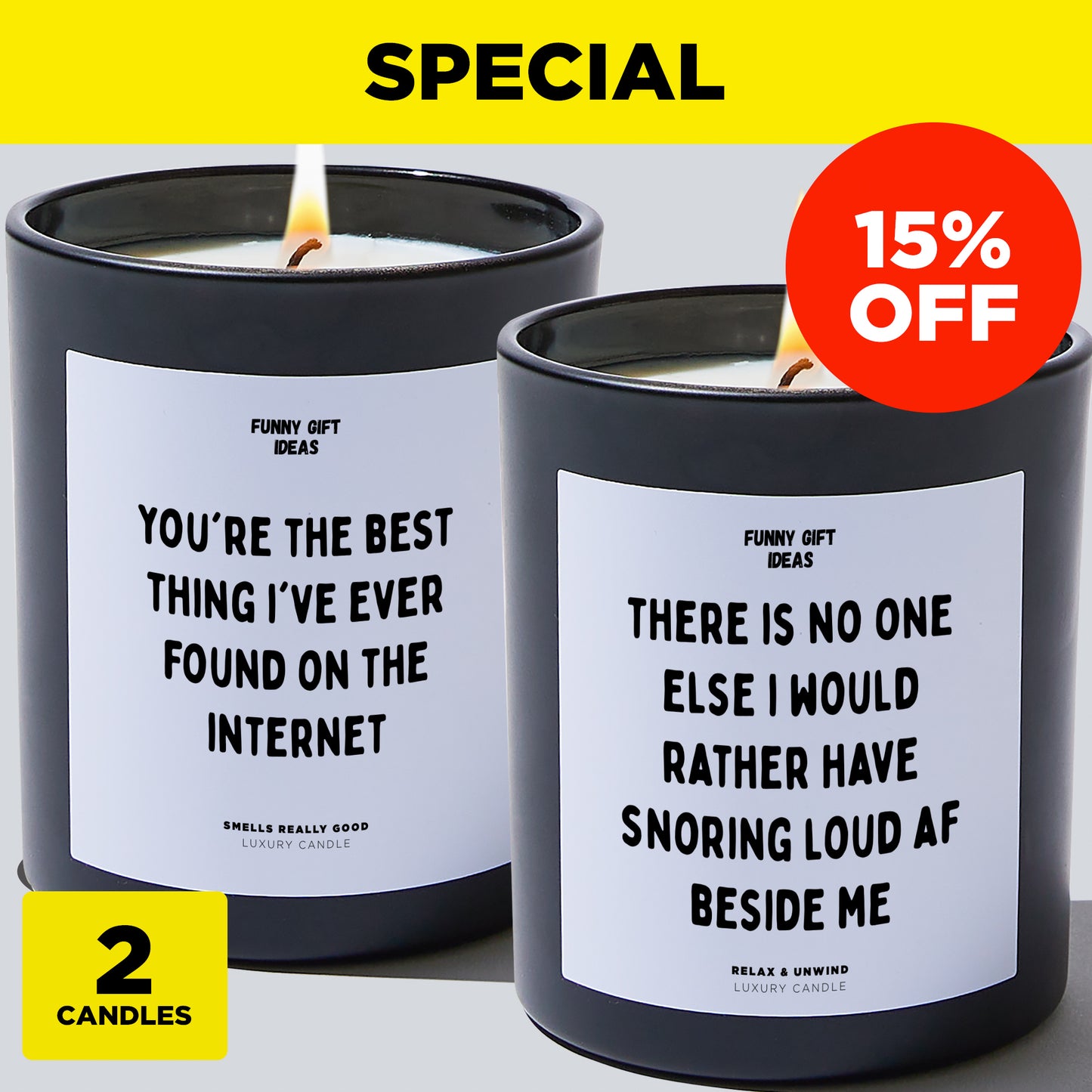 Anniversary Present - Online Love Bundle (2 Candles)