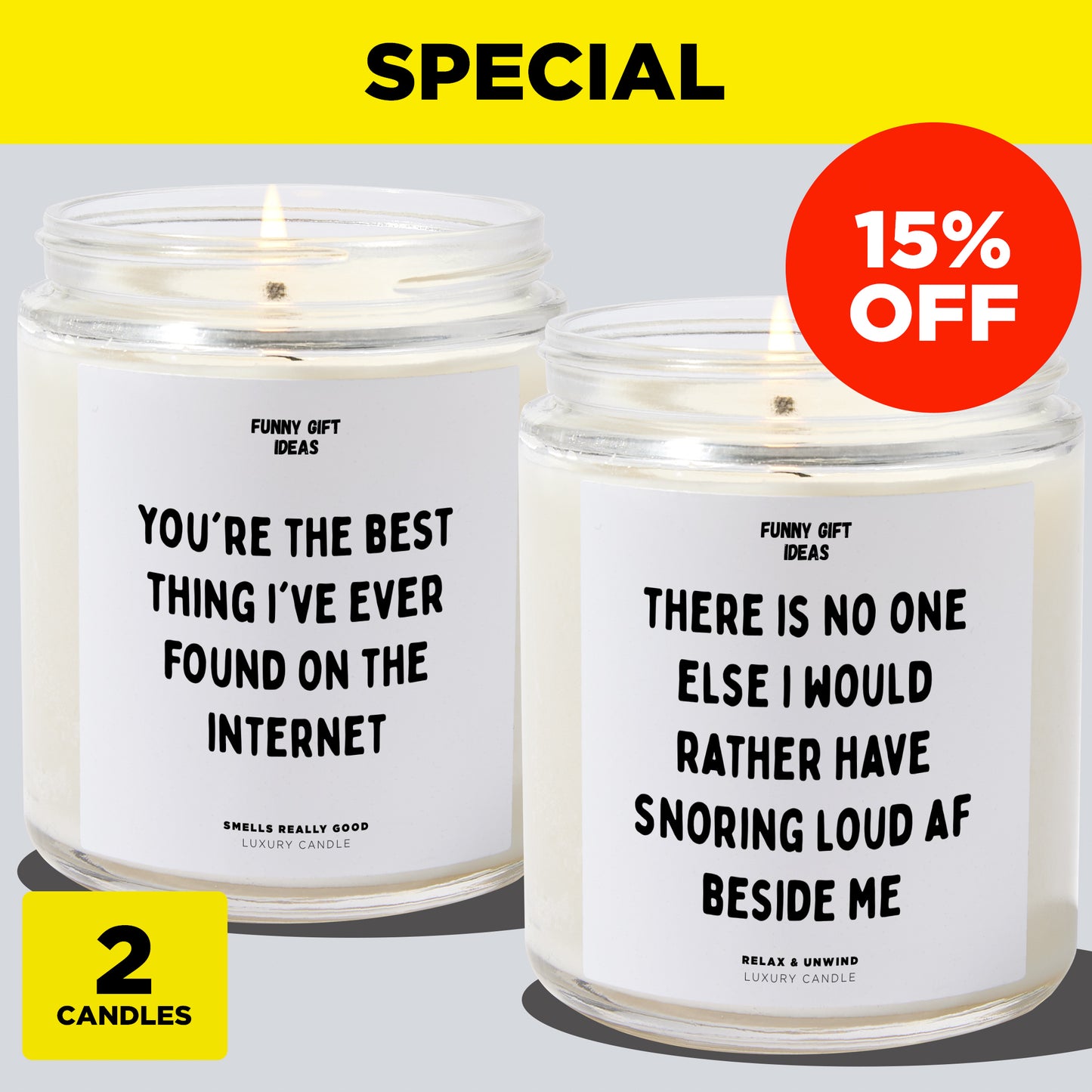 Anniversary Present - Online Love Bundle (2 Candles)