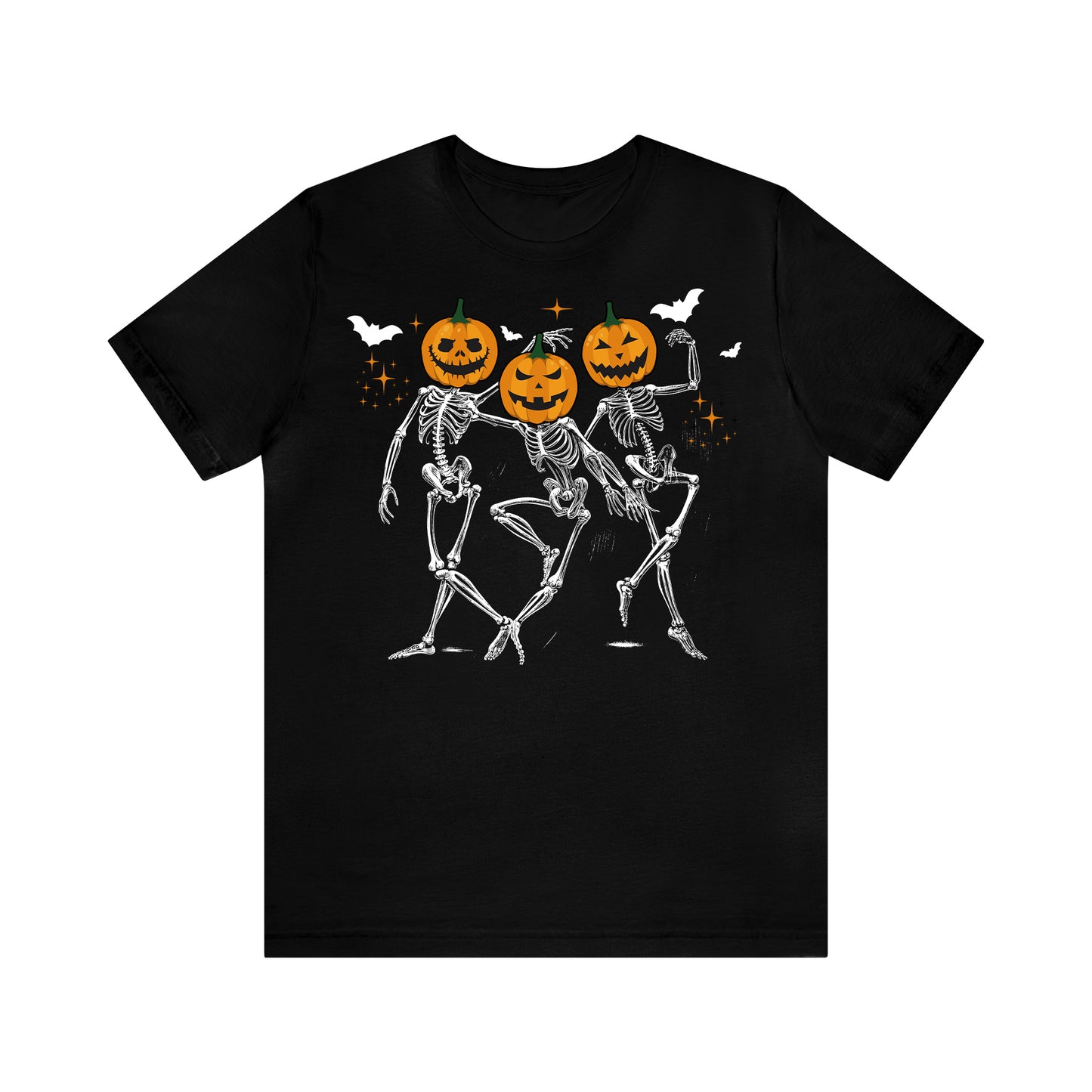 Dancing Pumpkin Skeletons - Unisex Halloween T-Shirt