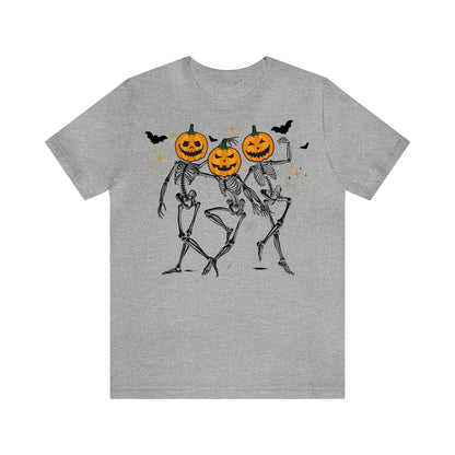 Dancing Pumpkin Skeletons - Unisex Halloween T-Shirt