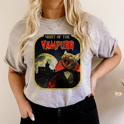 Night of the Vampurr Cat - Unisex Halloween T-Shirt