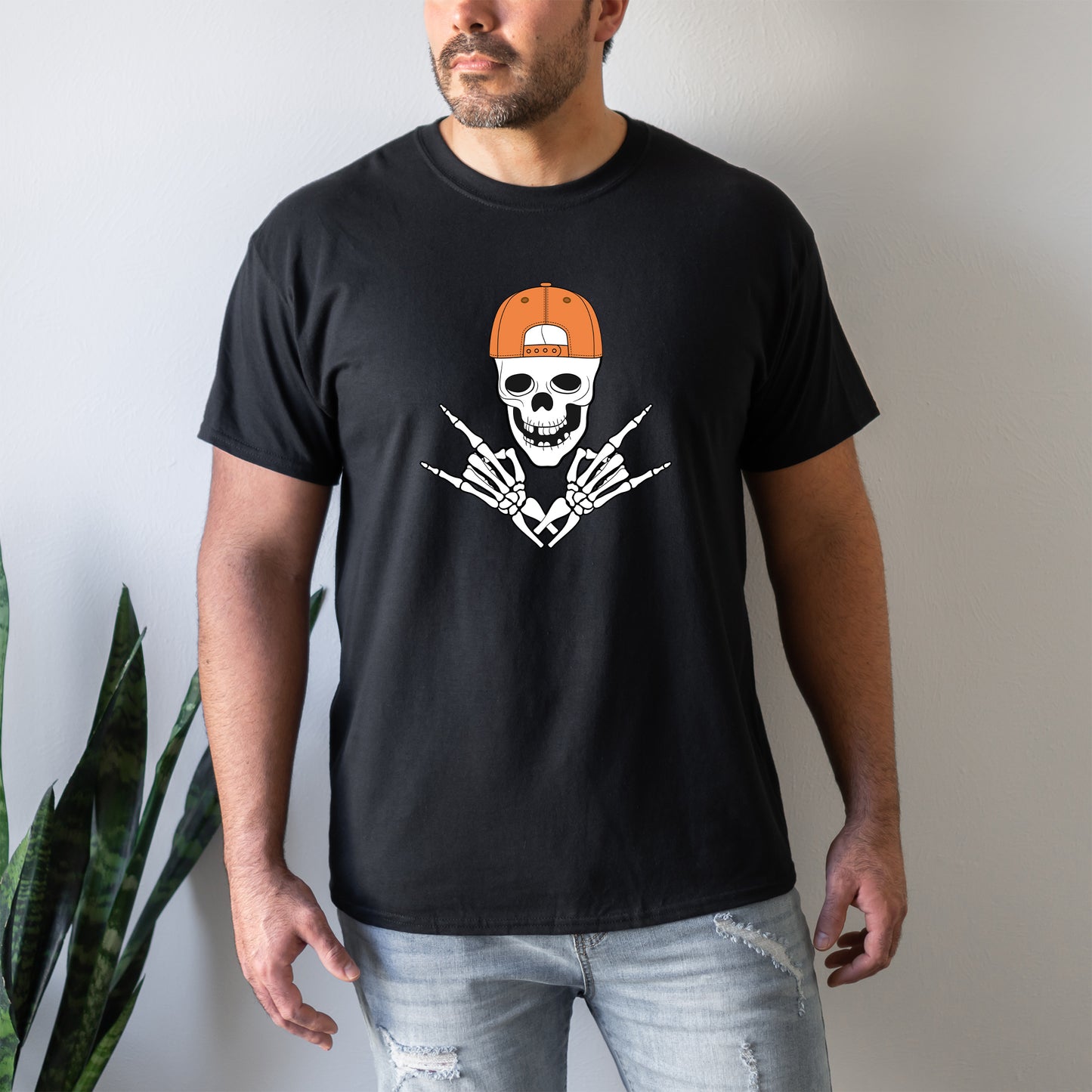 Rocker Skeleton - Unisex Halloween T-Shirt