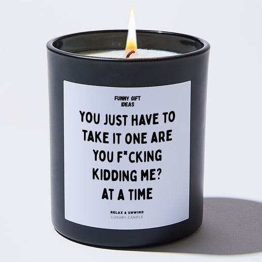 Funny Candles You Just Have To Take It One Are You F*cking Kidding Me? at a time - Funny Gift Ideas