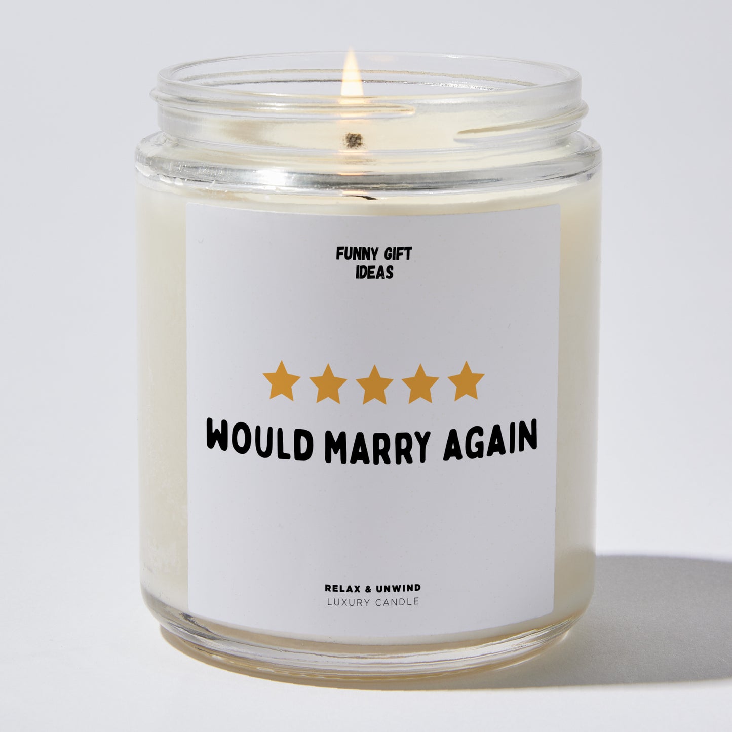 Anniversary Present - 5 Star Would Marry Again - Candle