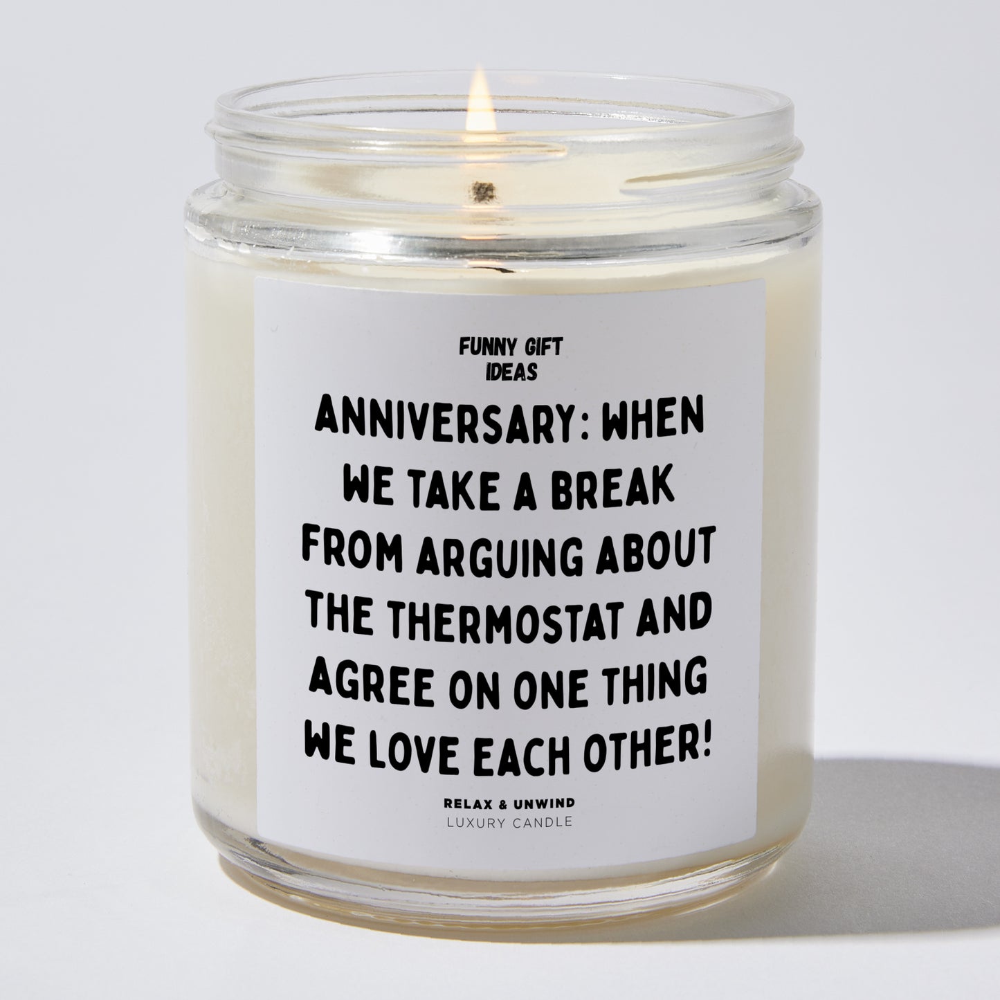 Anniversary Present - Anniversary: When We Take a Break From Arguing About the Thermostat and Agree on One Thing – We Love Each Other! - Candle