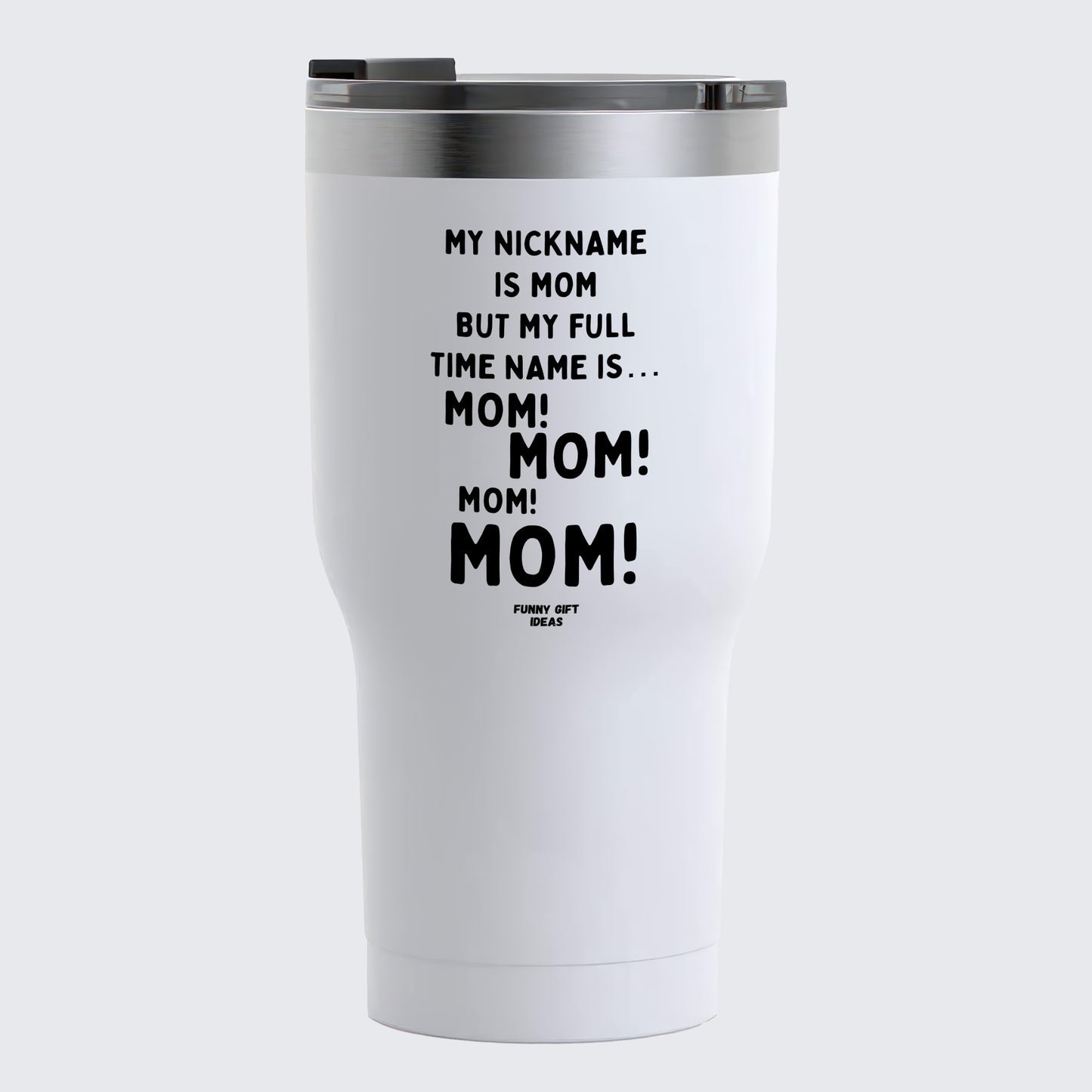 Travel Coffee Mug - My Nickname is Mom (but My Full Time Name is... Mom! Mom! Mom! Mom) - Coffee Tumbler